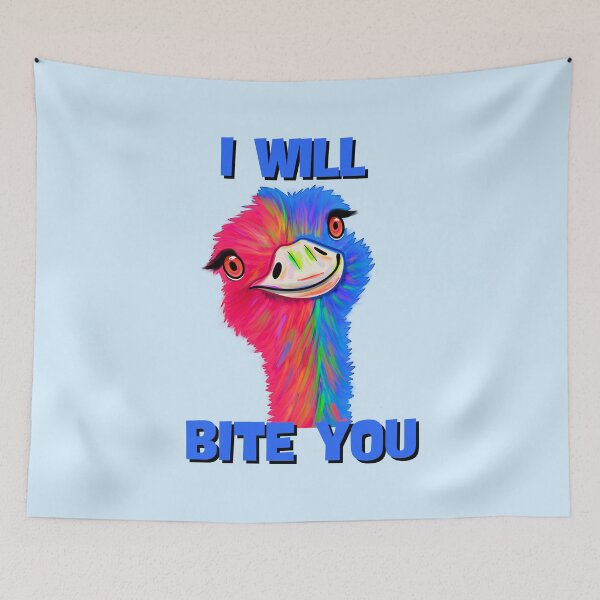 Item preview, I Will Bite You Ostrich designed and sold by bloomintoyoubiy.