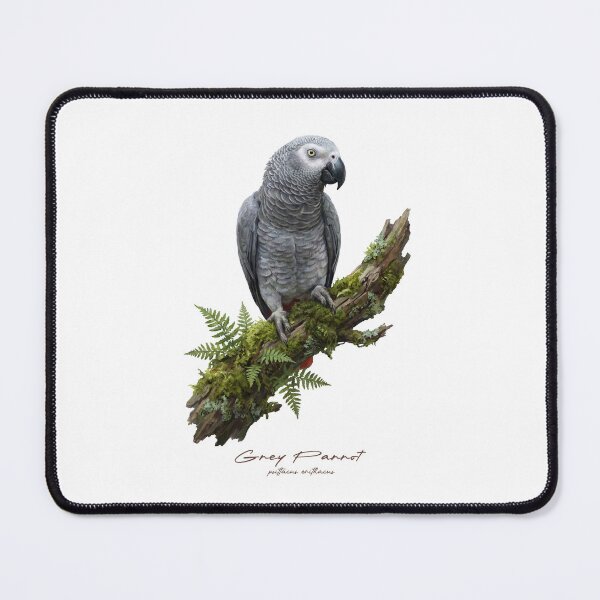 Item preview, Grey Parrot on Mossy Branch designed and sold by Takeda-art.