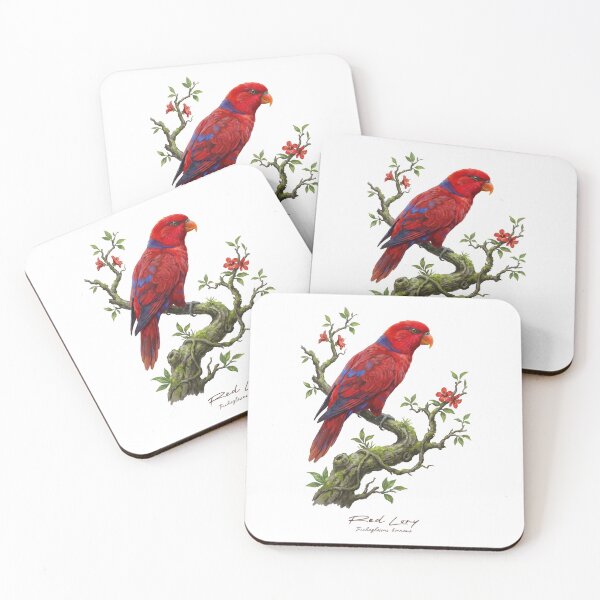 Item preview, Red Lory on Rustic Flowery Branch designed and sold by Takeda-art.