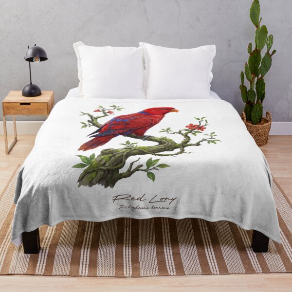 Item preview, Red Lory on Rustic Flowery Branch designed and sold by Takeda-art.