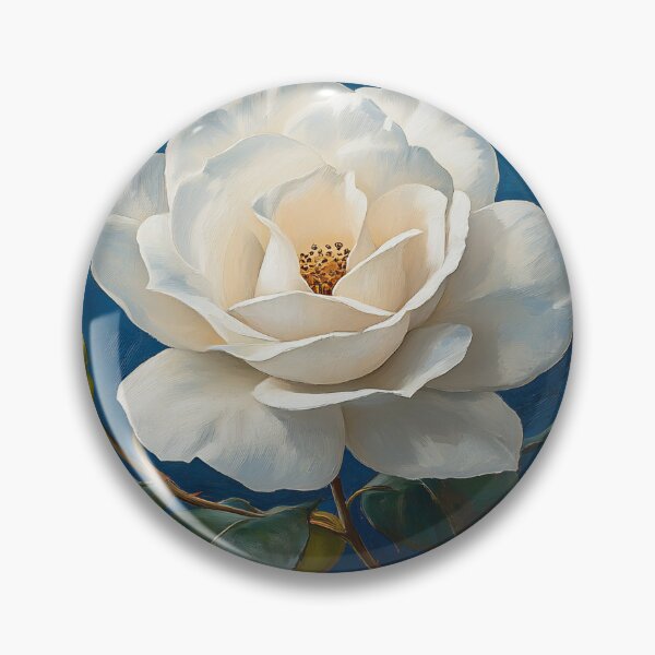 Item preview, White Rose Botanical Art, Navy Blue Elegant Floral Print designed and sold by daila70.