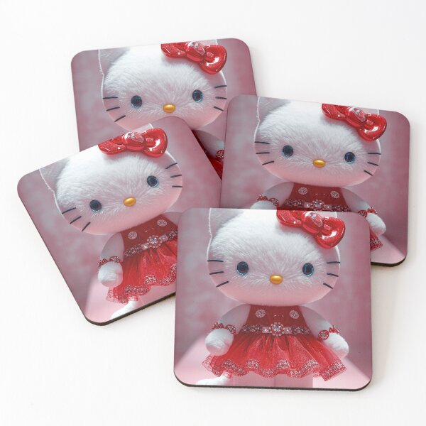 Item preview, Cute Fluffy Hello Kitty Plush Doll in Red Dress designed and sold by AgnesB77.
