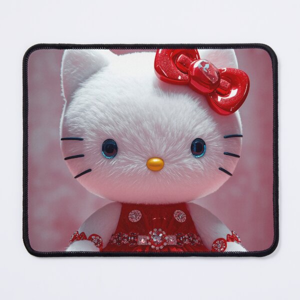 Item preview, Cute Fluffy Hello Kitty Plush Doll in Red Dress designed and sold by AgnesB77.