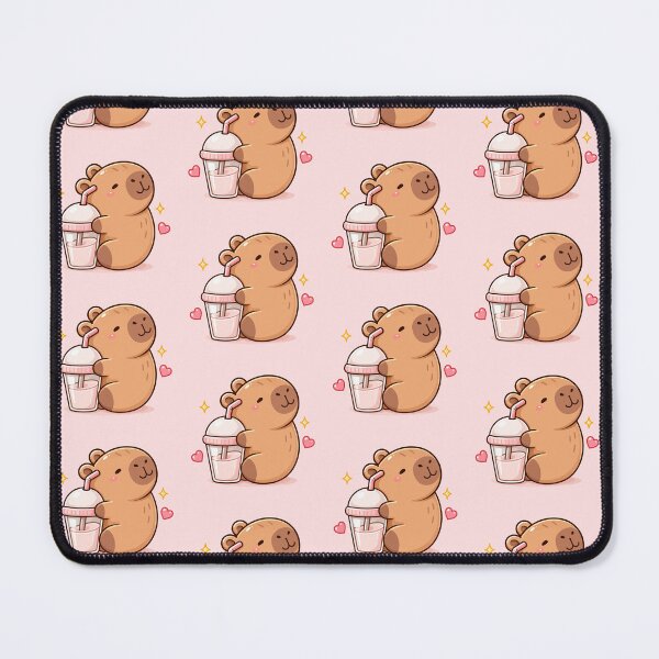 Item preview, Capybara Drinking Kawaii Cartoon designed and sold by ChosmahDrawing.
