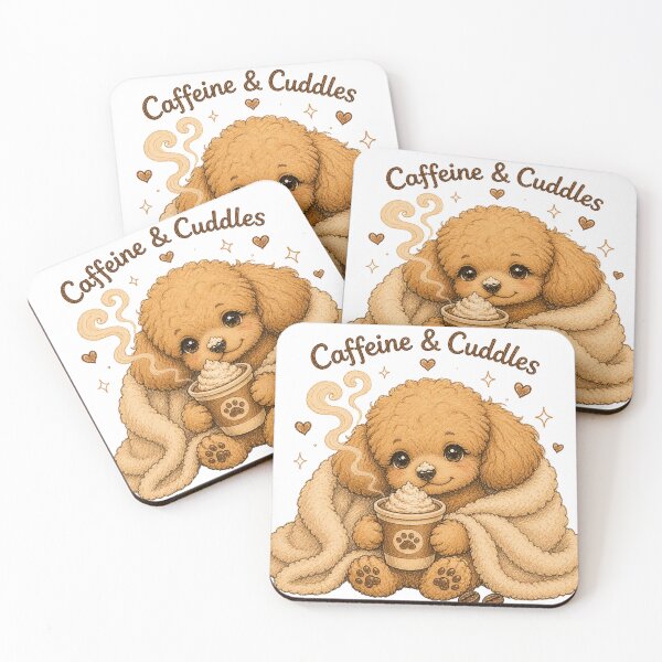 Item preview, Caffeine & Cuddles Toy Poodle-Cute Kawaii Dog Lover designed and sold by ModernPaws.