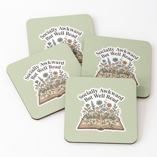 Item preview, Socially Awkward But Well Read — Cottagecore Floral Bookworm designed and sold by quackynaut.