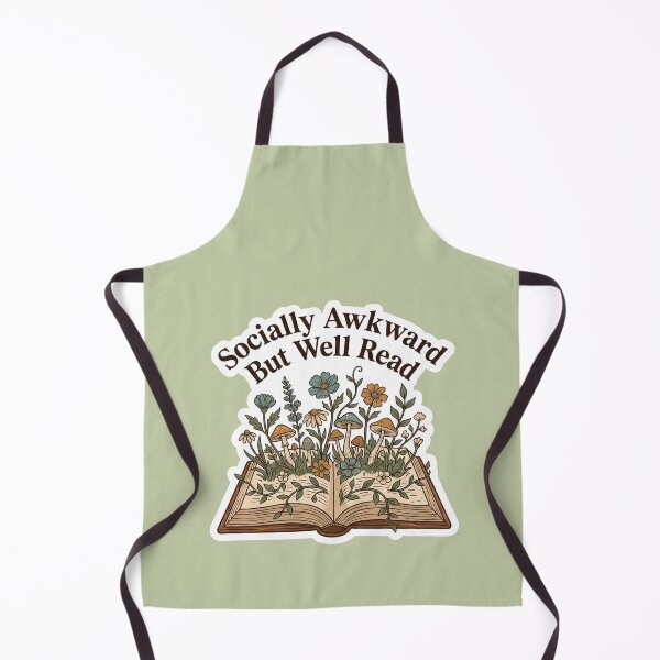 Item preview, Socially Awkward But Well Read — Cottagecore Floral Bookworm designed and sold by quackynaut.
