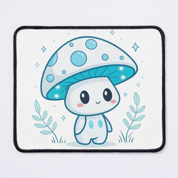 Item preview, Star-Dusted Shroom: Kawaii Blue Forest Spirit designed and sold by Sprklebrand.