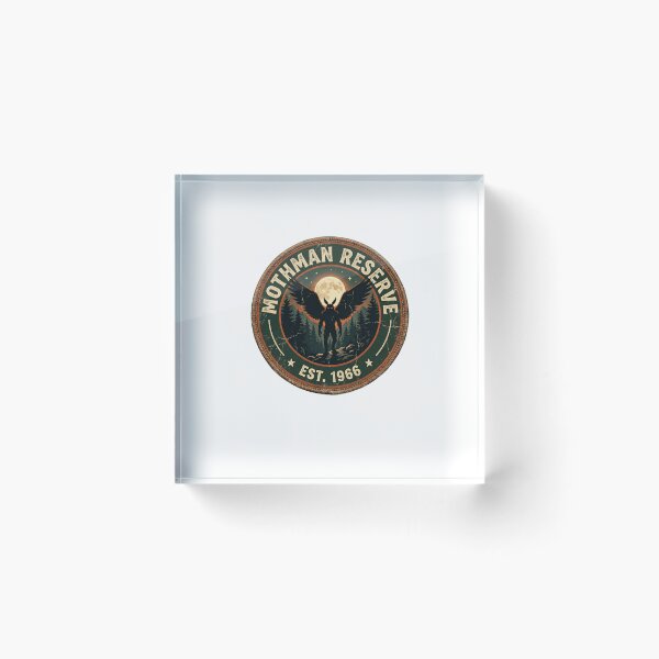 Item preview, Mothman Reserve Vintage Cryptid Badge Shirt | Retro Paranormal Forest Moon Design | Mothman EST 1966 designed and sold by mounirdosin.