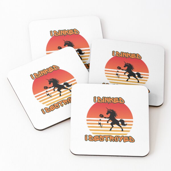 Item preview, Pickle Ball Unicorn| Funny Retro Vintage Pickle Ball Unicorn T-Shirt Sticker designed and sold by Cosmic Enigma.