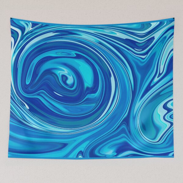 Item preview, Electric Tide; Liquid Blue Abstract  designed and sold by IftinDesigns.