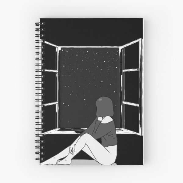 Item preview, Stargazing Through the Window - Minimalist Night Aesthetic Art designed and sold by Rangmanch.