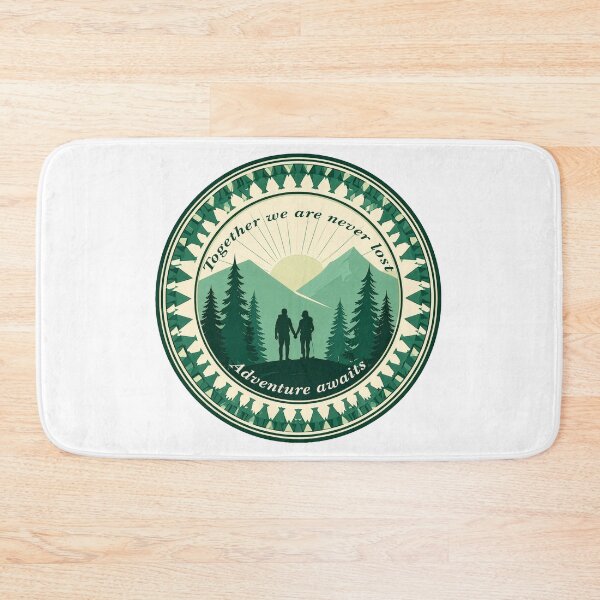 Item preview, Together we are never lost couple hiking badge romantic outdoor print designed and sold by icemanphotos.