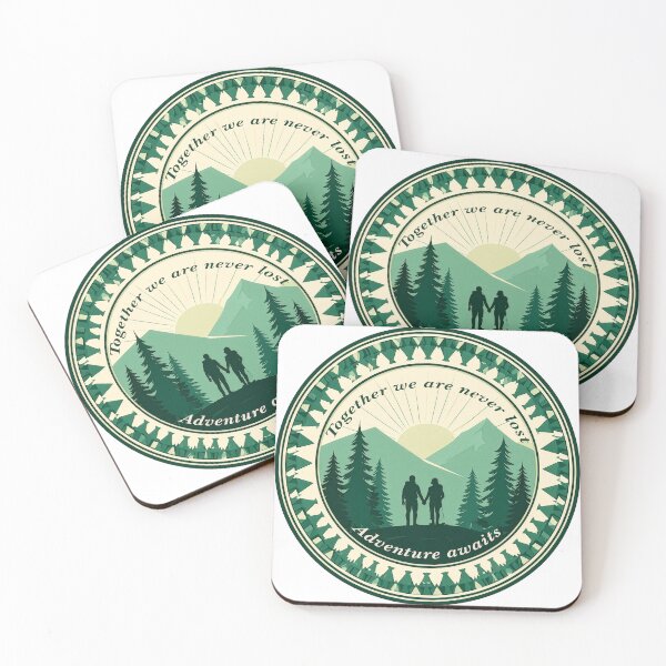 Item preview, Together we are never lost couple hiking badge romantic outdoor print designed and sold by icemanphotos.