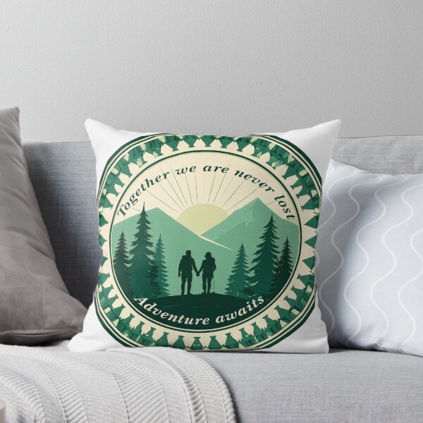 Item preview, Together we are never lost couple hiking badge romantic outdoor print designed and sold by icemanphotos.