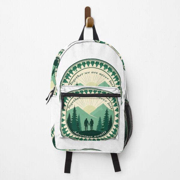 Item preview, Together we are never lost couple hiking badge romantic outdoor print designed and sold by icemanphotos.