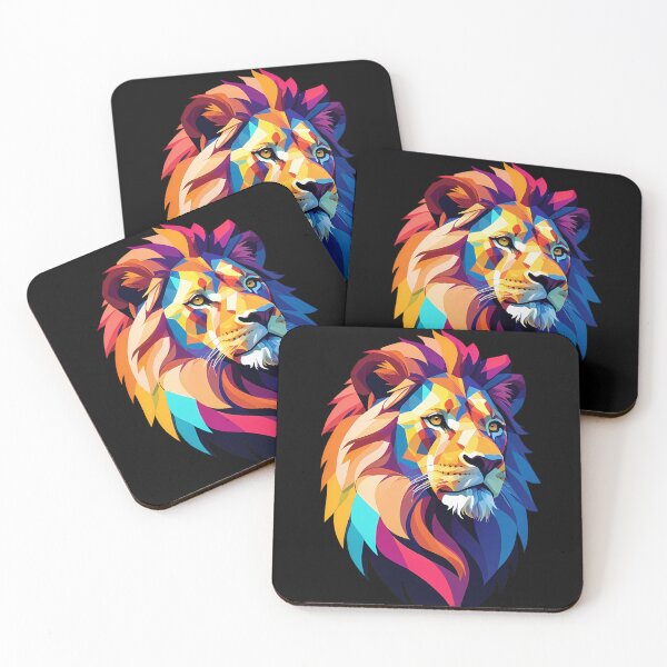 Item preview, Colorful Geometric Lion Portrait | Vibrant Abstract Wildlife Art Design designed and sold by ZanyPaintbrush.