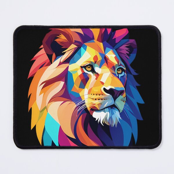 Item preview, Colorful Geometric Lion Portrait | Vibrant Abstract Wildlife Art Design designed and sold by ZanyPaintbrush.