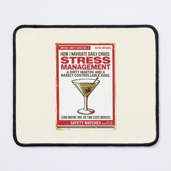 Item preview, Vintage Stress Management Matchbook Shirt, Funny Martini Retro Tee, Sarcastic Burnout Humor Graphic, Chaotic Adulting Meme Shirt, Retro Snarky Cocktail Design designed and sold by KAYJAY DESIGNS.