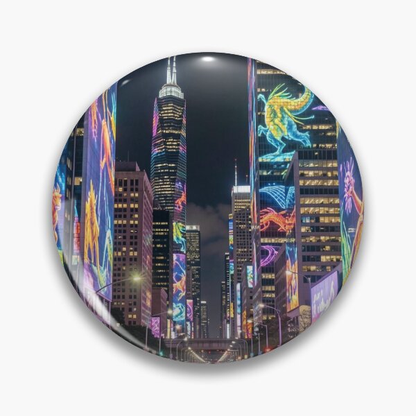 Item preview, Neon-lit dragon projections transform the skyline into a futuristic urban light spectacle. designed and sold by FotoworldEdel.