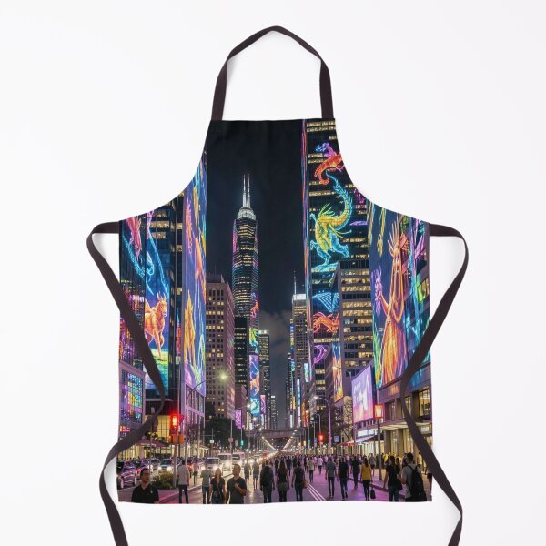Item preview, Neon-lit dragon projections transform the skyline into a futuristic urban light spectacle. designed and sold by FotoworldEdel.