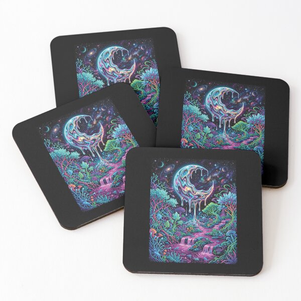 Item preview, Psychedelic Cosmic Moon Fantasy Art Shirt, Neon Galaxy Dreamscape Tee, Trippy Celestial Nature Graphic, Surreal Spacecore Aesthetic Shirt, Vibrant Psychedelic Moon Artwork designed and sold by KAYJAY DESIGNS.