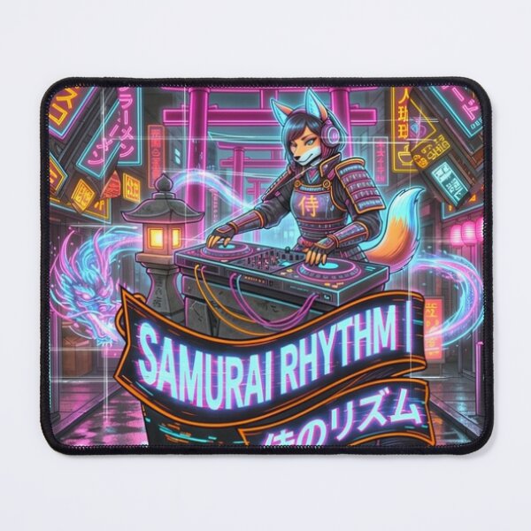 Item preview, Samurai Rhythm - Cyberpunk Fox DJ designed and sold by Neo Tokio.