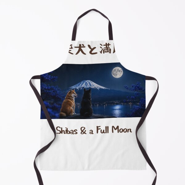 Item preview, 柴犬と満月 — Two Shibas and Mount Fuji Full Moon Japan Night Art designed and sold by CoolyJapan.