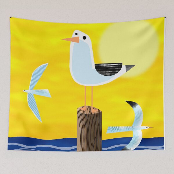 Item preview, Seagull Perched on Mooring Post  designed and sold by Andrew  Hitchen.