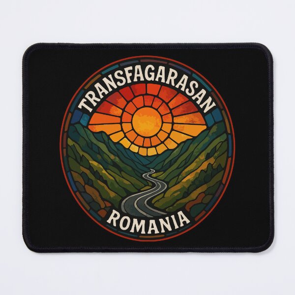 Item preview, Transfagarasan Romania Retro Stained Glass Travel designed and sold by TomFrontierArt.