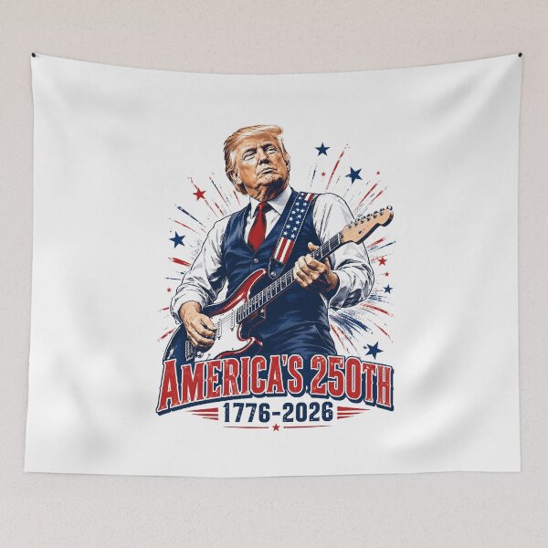 Item preview, Trump Playing Guitar 4th July 250th Anniversary designed and sold by Randomera.