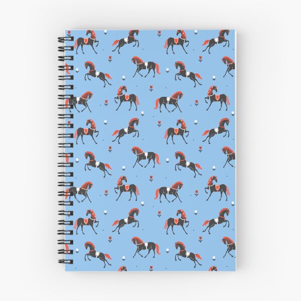 Item preview, stylized black horses on a blue background designed and sold by burbura.