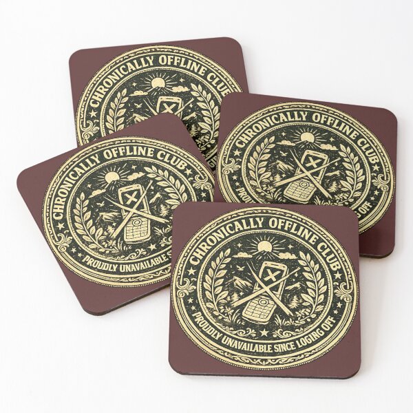 Item preview, Chronically Offline Club Proudly Unavailable – Funny Vintage Seal | Digital Detox Gift designed and sold by irfanshikh.