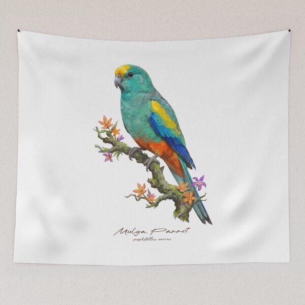 Item preview, Mulga Parrot on Flower Branch designed and sold by Takeda-art.