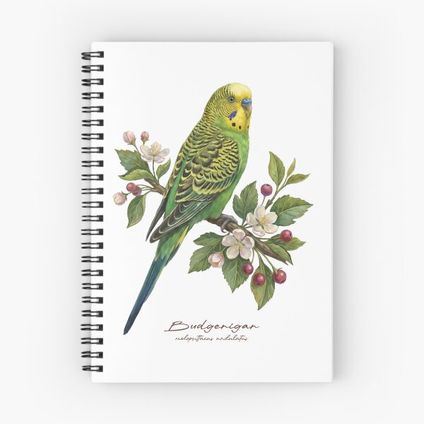 Item preview, Budgerigar Parrot on Rustic Flowery Branch designed and sold by Takeda-art.