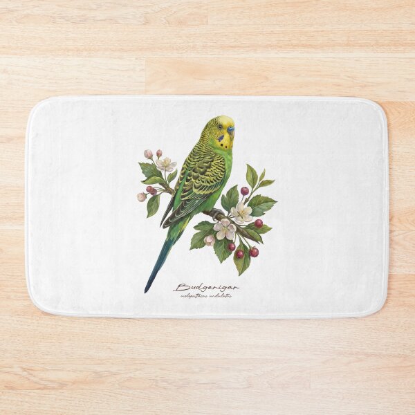 Item preview, Budgerigar Parrot on Rustic Flowery Branch designed and sold by Takeda-art.