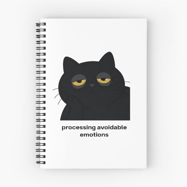 Item preview, Processing Avoidable Emotions | Sleep Deprived Black Cat Humor designed and sold by StaticHabit.