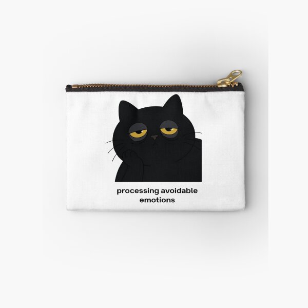 Item preview, Processing Avoidable Emotions | Sleep Deprived Black Cat Humor designed and sold by StaticHabit.