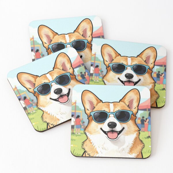 Item preview, Cool Corgi Summer Vibe - Cute Dog in Sunglasses Cartoon Art designed and sold by myforestfog.