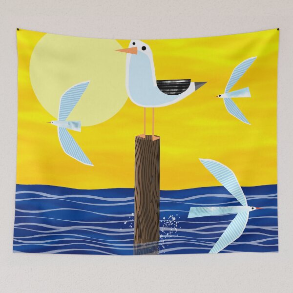 Item preview, Seagull on Wooden Pole designed and sold by Andrew  Hitchen.