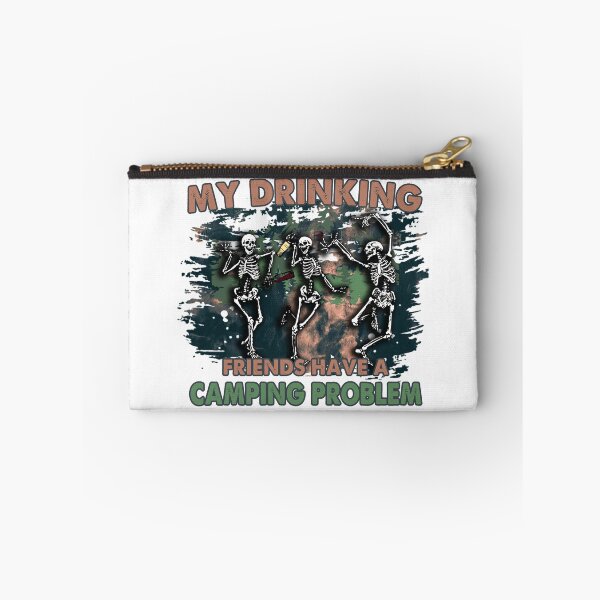 Item preview, My Drinking Friends Have a Camping Problem Skeleton Camping Funny Shirt designed and sold by NightSpell.
