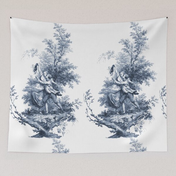 Item preview, Toile De Jouy Dancing Flirting Couple – French Pastoral Scene. designed and sold by LoveVintageToo.