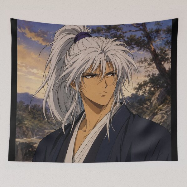 Item preview, Retro Anime White Hair Samurai designed and sold by bapupa.