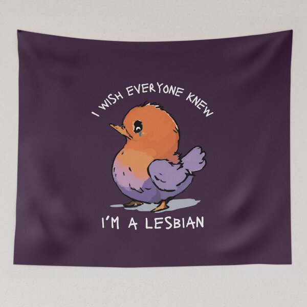 Item preview, Cute Femme Lesbian Bird Drawing designed and sold by TackyTime.