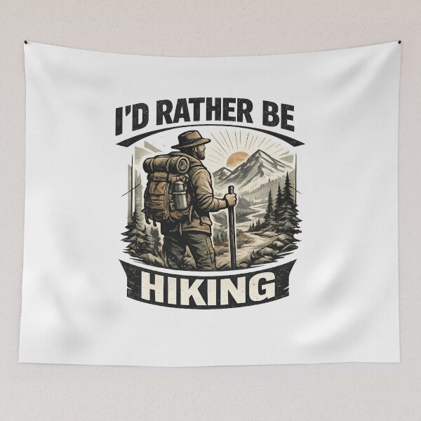 Item preview, I’d Rather Be Hiking Retro Vintage Streetwear Design designed and sold by builtforyou.