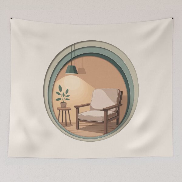 Item preview, Cozy Corner Chair Wall Art designed and sold by TrendMorphic.