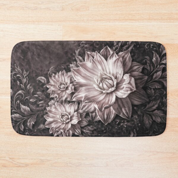 Item preview, Moody Dark Dahlia Floral Antique Vintage Botanical Pattern designed and sold by UCBrandDecor.