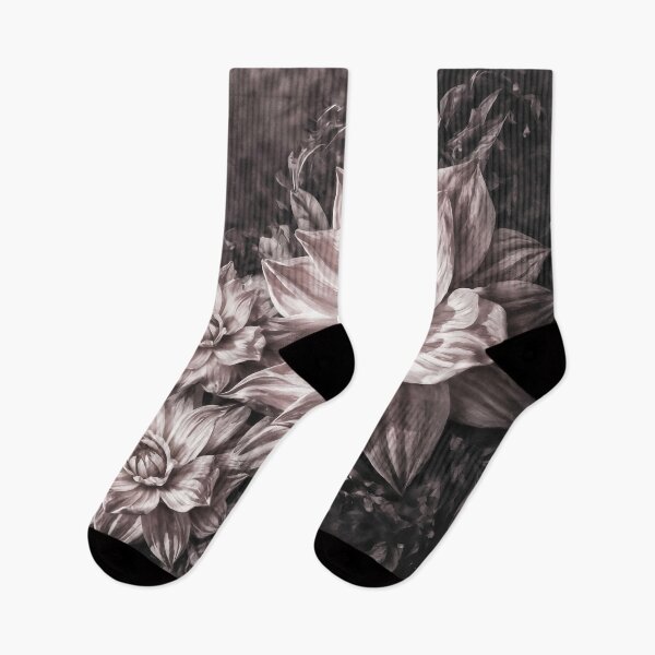 Item preview, Moody Dark Dahlia Floral Antique Vintage Botanical Pattern designed and sold by UCBrandDecor.