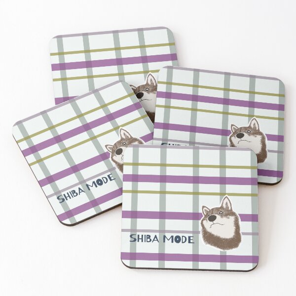 Item preview, Purple plaid with sesame Shiba Inu designed and sold by ShibaCruise-On.