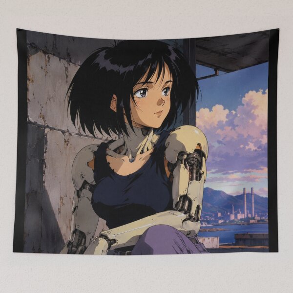 Item preview, Retro Cyberpunk Anime Mecha Girl Port designed and sold by bapupa.